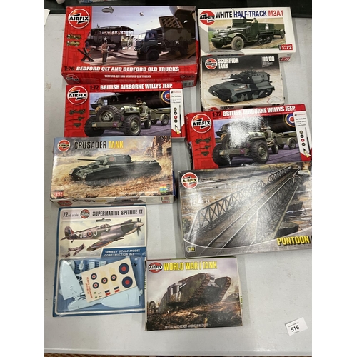 516 - NINE BOXED MIXED MILITARY VEHICLES