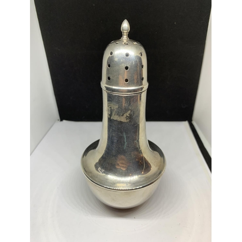 91 - A HALLMARKED BIRMINGHAM SILVER SUGAR SIFTER GROSS WEIGHT 139 GRAMS