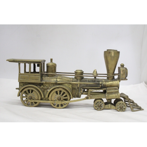 25 - A W & AFR SOLID BRASS RAILROAD USA LOCO AND TENDER - WEIGHTS 6 KILO'S (53 cm)