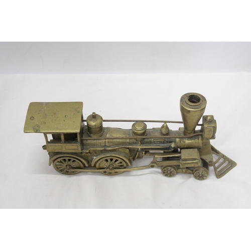 25 - A W & AFR SOLID BRASS RAILROAD USA LOCO AND TENDER - WEIGHTS 6 KILO'S (53 cm)