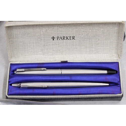 194 - A COLLECTION OF BOXED PENS TO INCLUDE, SHEAFFER, PARKER, ETC, PLUS PENCIL REFILLS