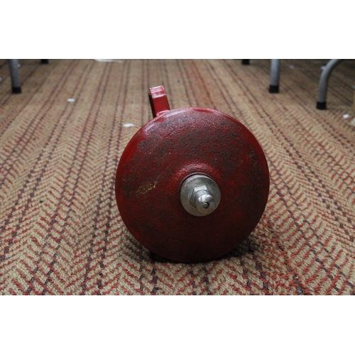 248 - A NAVAL TAPERING CONICAL FIRE EXTINGUISHER FROM DEVONPORT TRAINING SCHOOL - APPROXIMATELY 84CM LONG