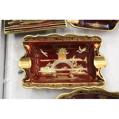 249 - FOUR PIECES OF CARLTON WARE 'ROUGE ROYALE' WITH AN ORIENTAL PATTERN