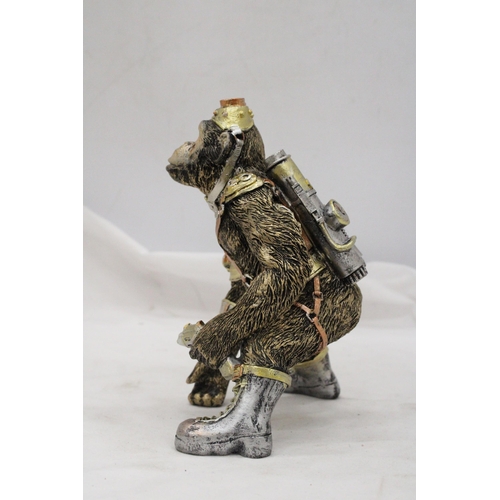 257 - A STEAMPUNK STYLE CHIMP, HEIGHT 21CM