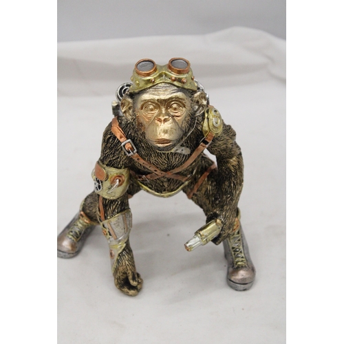 257 - A STEAMPUNK STYLE CHIMP, HEIGHT 21CM