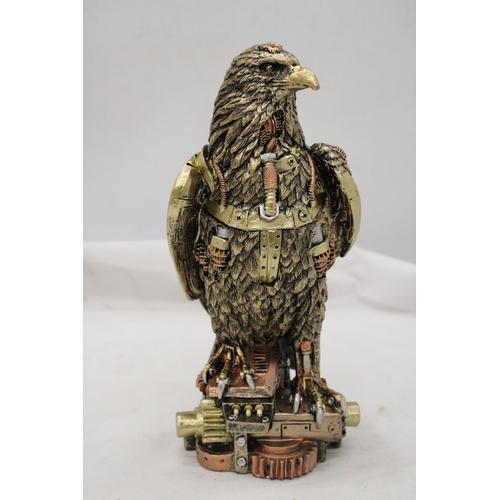 258 - A STEAMPUNK STYLE EAGLE, HEIGHT 23CM