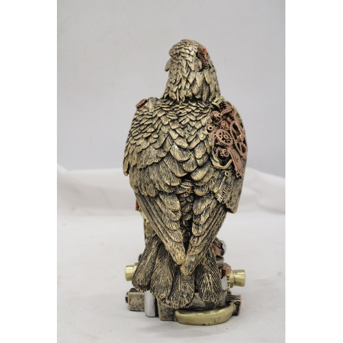 258 - A STEAMPUNK STYLE EAGLE, HEIGHT 23CM