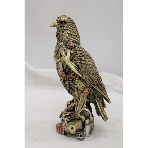 258 - A STEAMPUNK STYLE EAGLE, HEIGHT 23CM