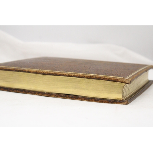 265 - A VINTAGE LEATHER BOUND AUTOGRAPH BOOK FROM THE 1940'S WITH MOSTLY RELIGIOUS ENTRIES