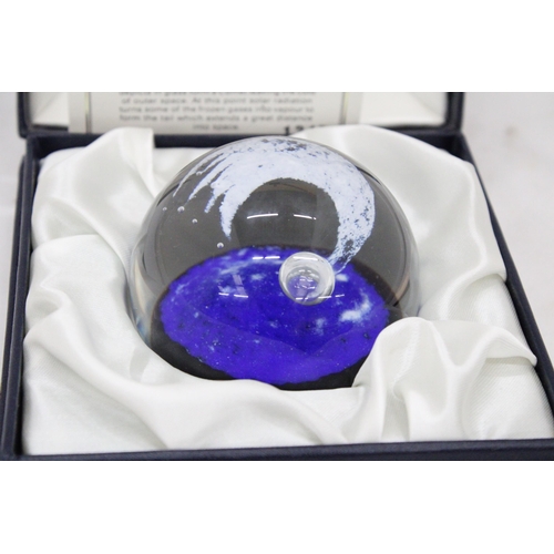 273 - A BOXED CAITHNESS, LIMITED EDITION, 1347/3000, 'COMET' PAPERWEIGHT