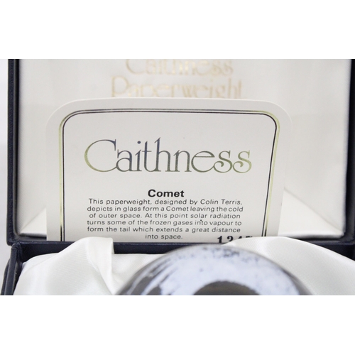 273 - A BOXED CAITHNESS, LIMITED EDITION, 1347/3000, 'COMET' PAPERWEIGHT