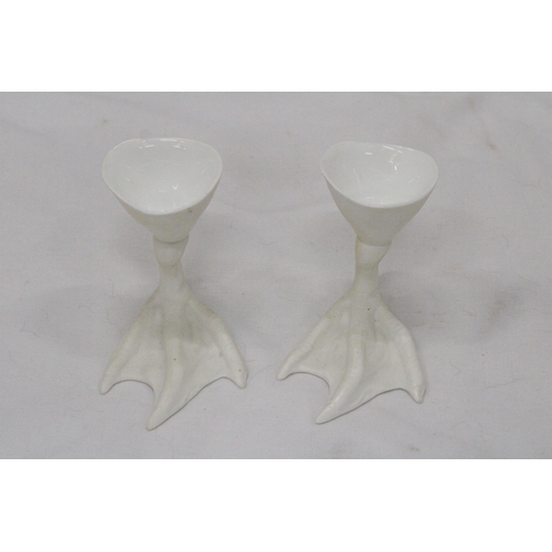 275 - TWO SERAX, PEKING DUCK FOOT EGG CUPS, BOTH IN GOOD CONDITION