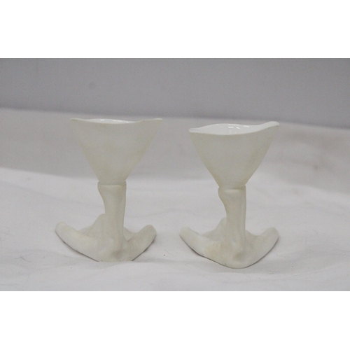 275 - TWO SERAX, PEKING DUCK FOOT EGG CUPS, BOTH IN GOOD CONDITION