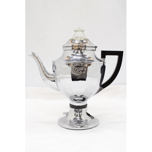 287 - AN ART DECO STYLE, SILVER PLATED COFFEE PERCULATOR