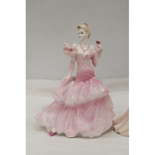 294 - TWO COALPORT LADY FIGURES, BOTH A/F