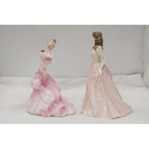 294 - TWO COALPORT LADY FIGURES, BOTH A/F