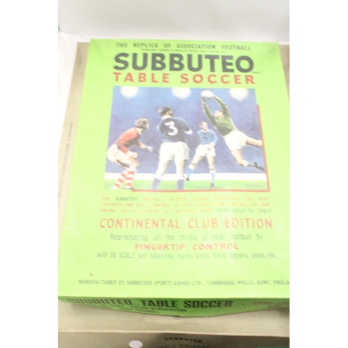 455A - A VINTAGE SUBBUTEO TABLE SOCCER GAME AND SUBBUTEO TABLE CRICKET GAME