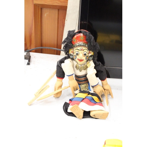 488A - A VINTAGE NEPALESE, TWO FACED, MARIONETTE PUPPET