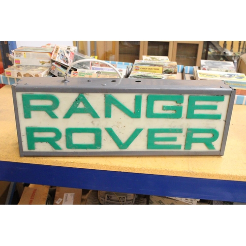 62 - A RANGE ROVER ILLUMINATED LIGHT BOX SIGN - 59.5 X 20 CM