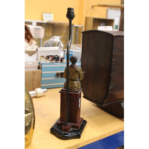 64 - A BRONZE COLD PAINTED BLACKAMORE LAMP