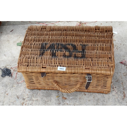 1892 - A WICKER FORTNAM AND MASON PICNIC HAMPER