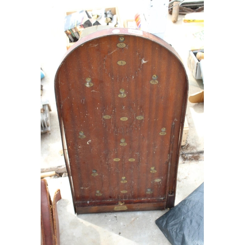 1903 - A VINTAGE WOODEN BAGATELLE GAME