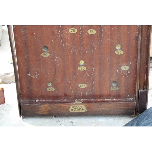 1903 - A VINTAGE WOODEN BAGATELLE GAME