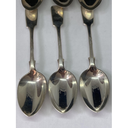 73 - A SET OF SIX VICTORIAN HALLMARKED LONDON SILVER SPOONS GROSS WEIGHT 109 GRAMS