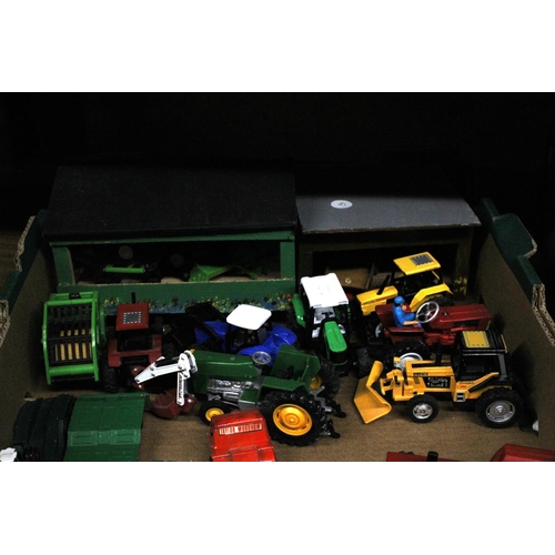 484 - A QUANTITY OF FARM RELATED TOYS AND BUILDINGS