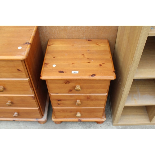 3093 - A MODERN PINE BEDSIDE CHEST