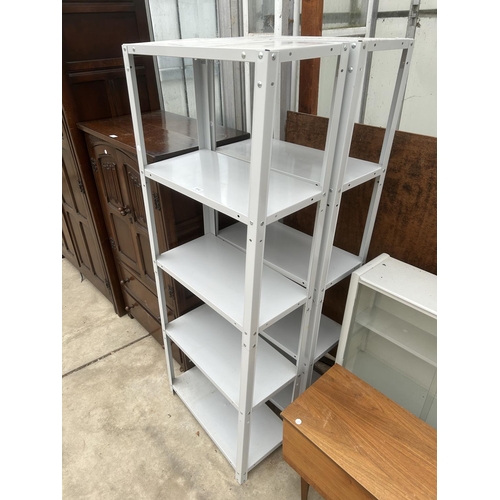 3112 - TWO SETS OF METAL SHELVING, 24