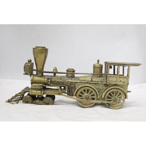 25 - A W & AFR SOLID BRASS RAILROAD USA LOCO AND TENDER - WEIGHTS 6 KILO'S (53 cm)