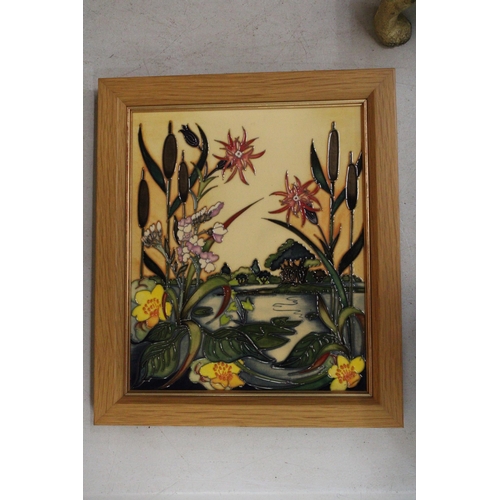 57 - A MOORCROFT FRAMED PLAQUE RUNNYMEAD (NICOLA STANLEY) 2015