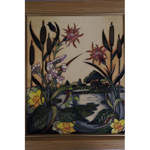 57 - A MOORCROFT FRAMED PLAQUE RUNNYMEAD (NICOLA STANLEY) 2015