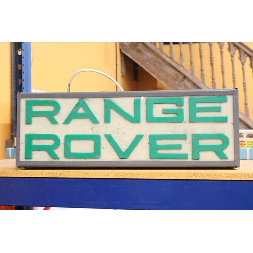 62 - A RANGE ROVER ILLUMINATED LIGHT BOX SIGN - 59.5 X 20 CM