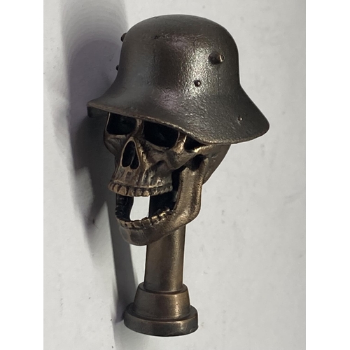 80A - A BRONZE SKULL WITH HELMET