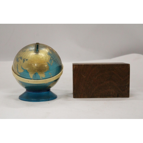 154 - TWO MONEY BOXES TO INCLUDE A VINTAGE PINECHURCH OF ENGLAND AND A NAT WEST GLOBE