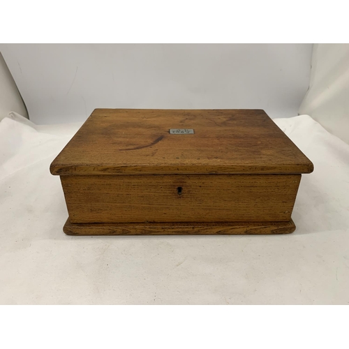 178 - AN 1883 VICTORIAN SEWING BOX WITH CONTENTS