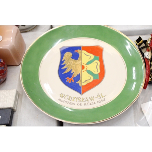 191 - A TULOWICE P. T. POLAND PLATE AND A SIGNED DOG PLATE