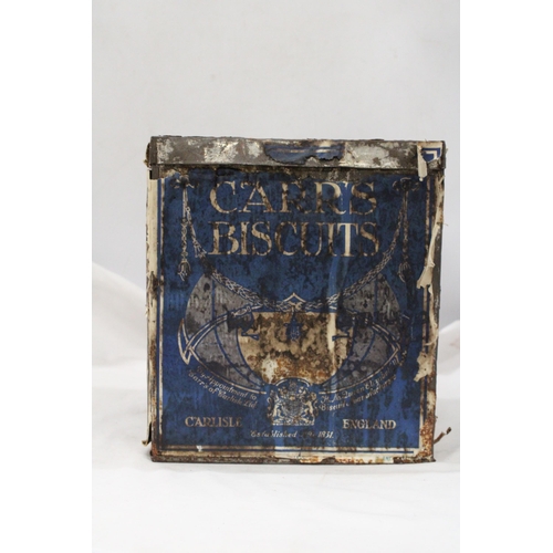 232 - A CARRS OF CARLISLE LARGE BISCUIT TIN - APPROXIMATELY 26CM X  23CM