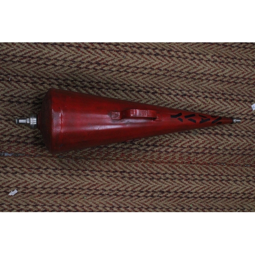 248 - A NAVAL TAPERING CONICAL FIRE EXTINGUISHER FROM DEVONPORT TRAINING SCHOOL - APPROXIMATELY 84CM LONG