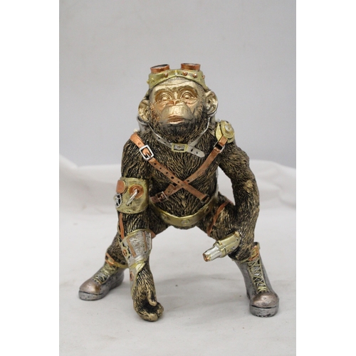 257 - A STEAMPUNK STYLE CHIMP, HEIGHT 21CM