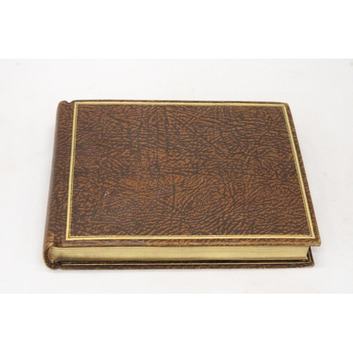 265 - A VINTAGE LEATHER BOUND AUTOGRAPH BOOK FROM THE 1940'S WITH MOSTLY RELIGIOUS ENTRIES