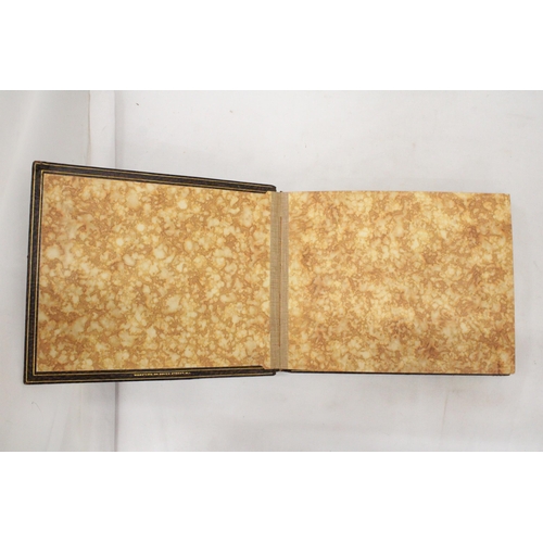 265 - A VINTAGE LEATHER BOUND AUTOGRAPH BOOK FROM THE 1940'S WITH MOSTLY RELIGIOUS ENTRIES