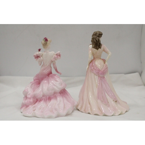 294 - TWO COALPORT LADY FIGURES, BOTH A/F