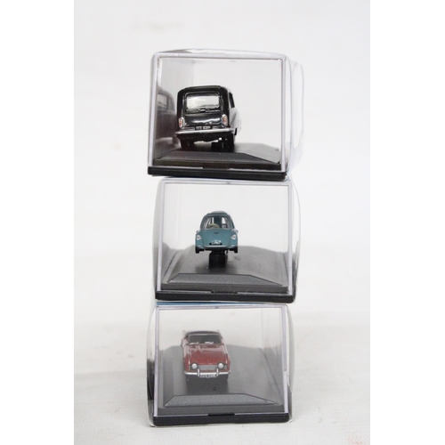 338 - SIX VARIOUS AS NEW AND BOXED OXFORD AUTOMOBILE COMPANY VEHICLES