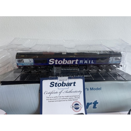 416 - VARIOUS STOBART ITEMS TO INCLUDE A BOXED CLASS 66 EDDIE THE ENGINE (WITH COA), TWO SETS OF SIX COATE... 