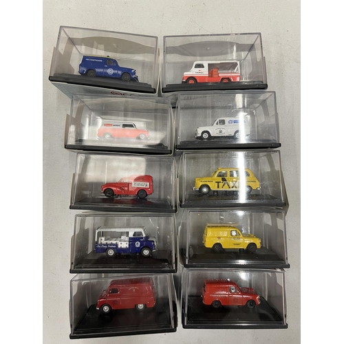 498 - TEN BOXED OXFORD 1:76 RAILWAY SCALE VEHICLES