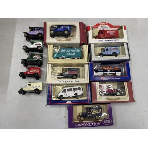 501 - FOURTEEN VARIOUS ADVERTISING VANS, EIGHT BOXED