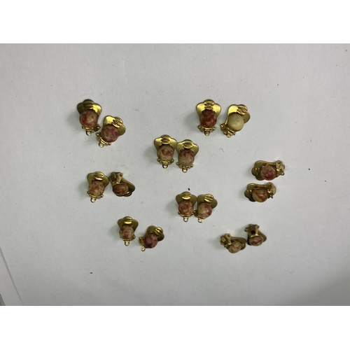 744 - EIGHT PAIRS OF CLIP ON EARRINGS